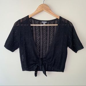 [Ann Taylor] Black Tie-Front Cover Up